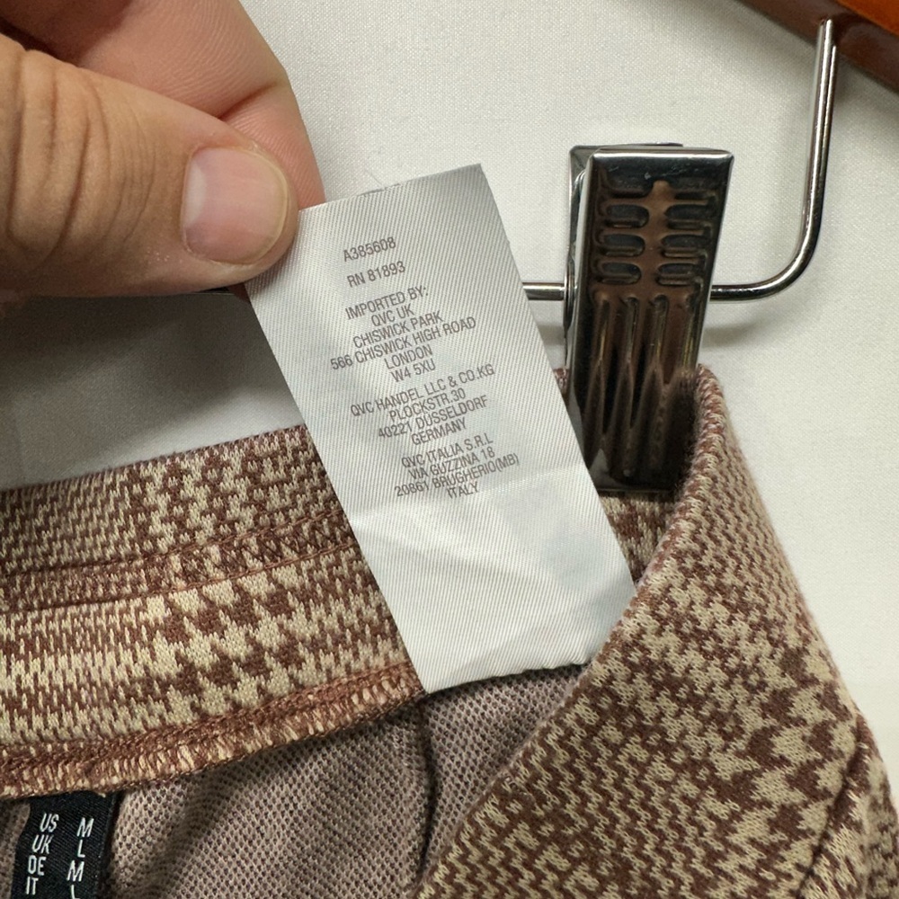 Isaac Mizrahi Live Brown Plaid Pull-On Pants Size Medium - Picture 8 of 8